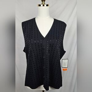 NWT JH Collectibles Vintage Sweater Vest Xl‎ Sequins Classic Preppy Old Money